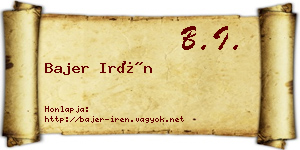 Bajer Irén névjegykártya